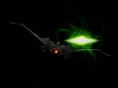 Romulan Cruiser Leaving Orbit